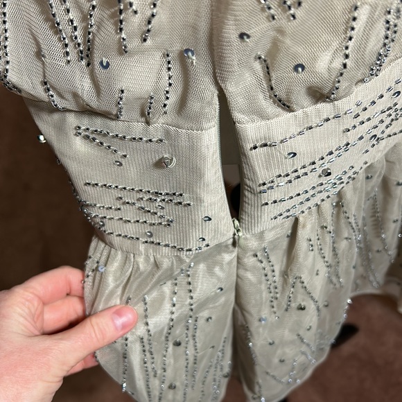 BNWT. Sean Jean. Beaded, Silk Drop Waist Dress. Celadon Green. Sz 10 Stunning🤩 - Picture 12 of 12